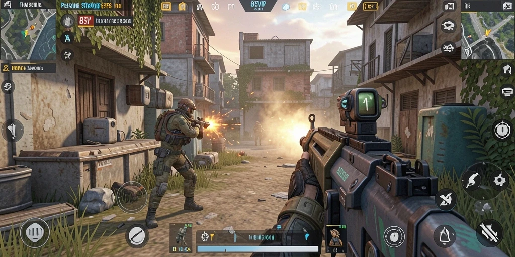 Screenshot gameplay mendebarkan dalam permainan FPS 8SVIP.