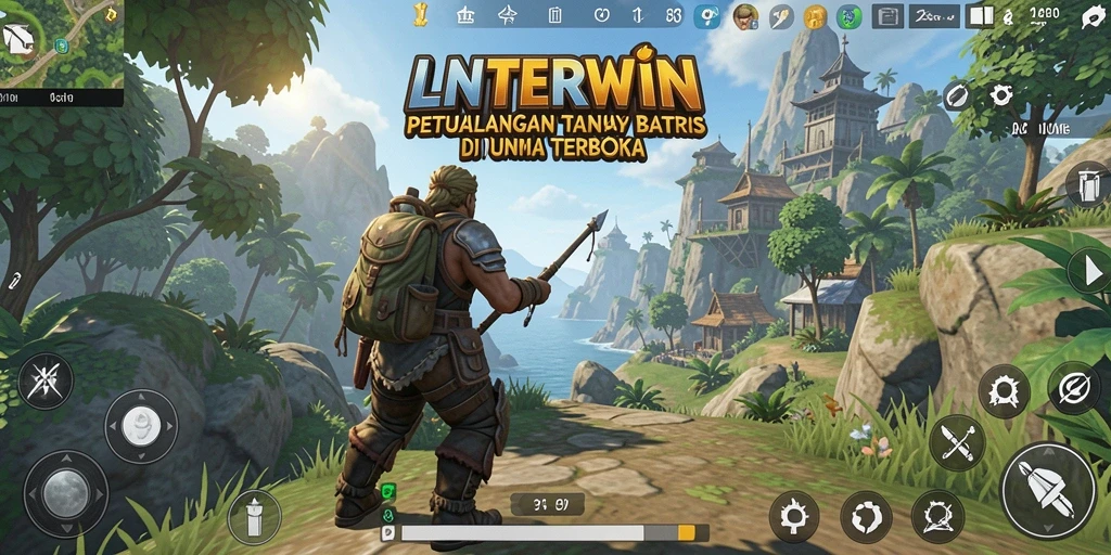 Screenshot gameplay LNTERWIN menampilkan petualangan seru di dunia terbuka.