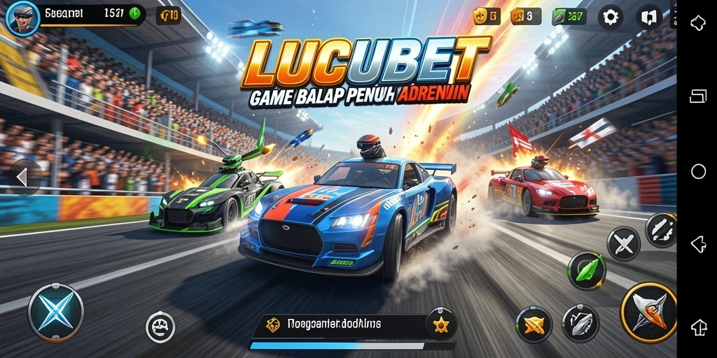 Tampilan gameplay balapan penuh aksi di LUCUBET.