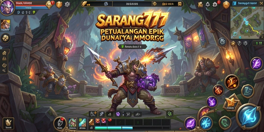 Screenshot permainan SARANG777 menampilkan aksi seru dalam dunia MMORPG.
