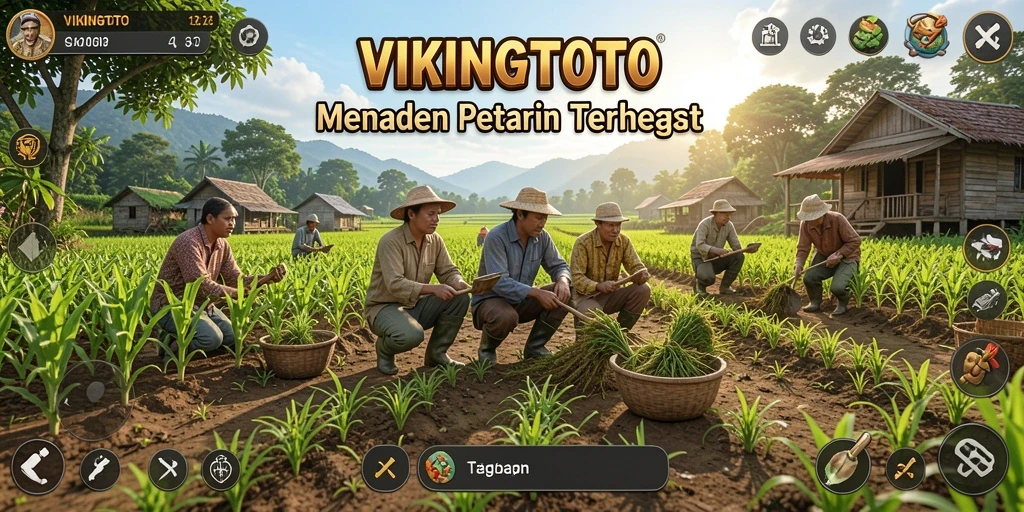 Tampilan gameplay menarik dari VIKINGTOTO dengan lahan pertanian yang subur.